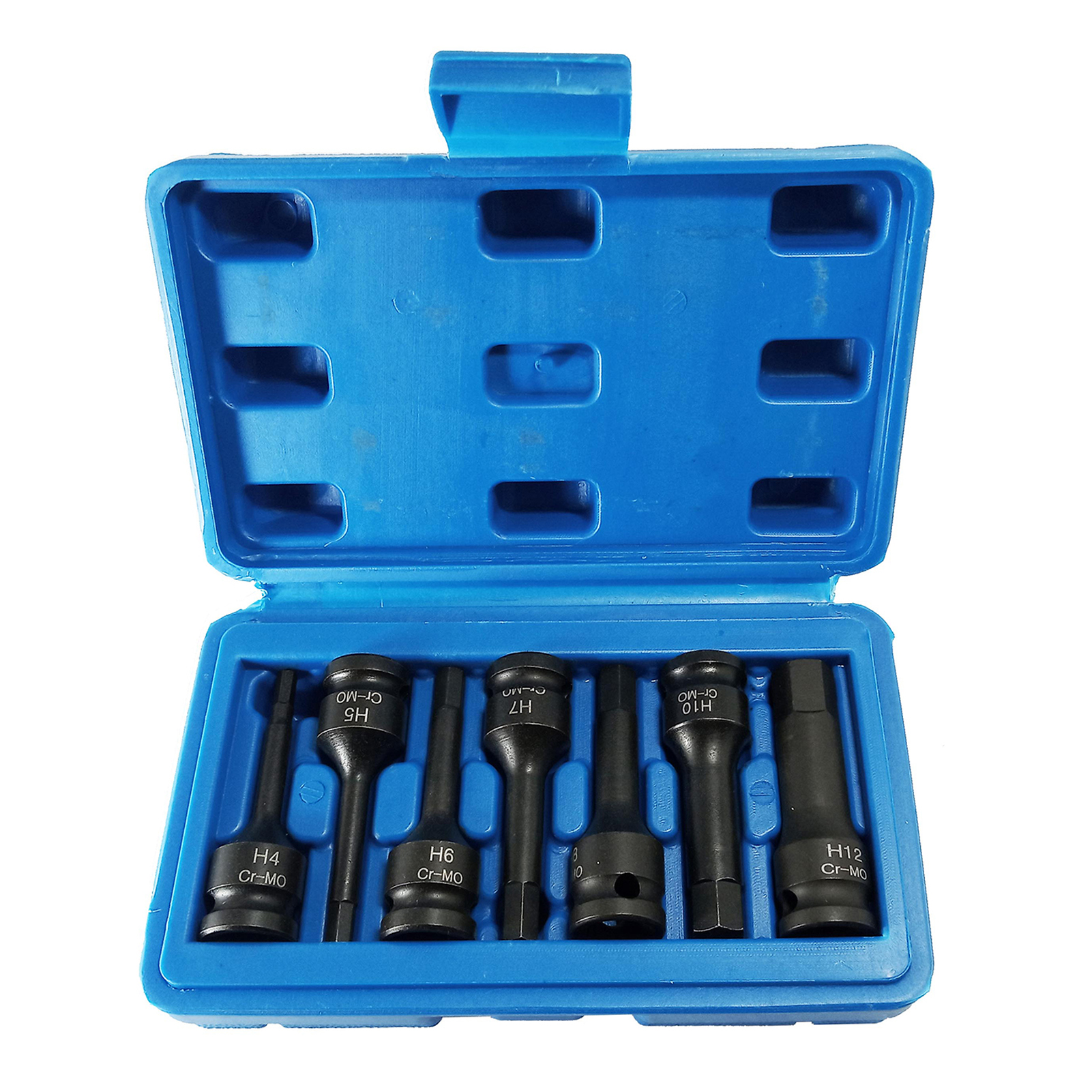 7pcs Impact Socket Bit Set 3/8-inch Drive Chrome Molybdenum Steel Hex Key Socket Metric Allen Bit Impact Spline Socket Bit Set (4mm-12mm)