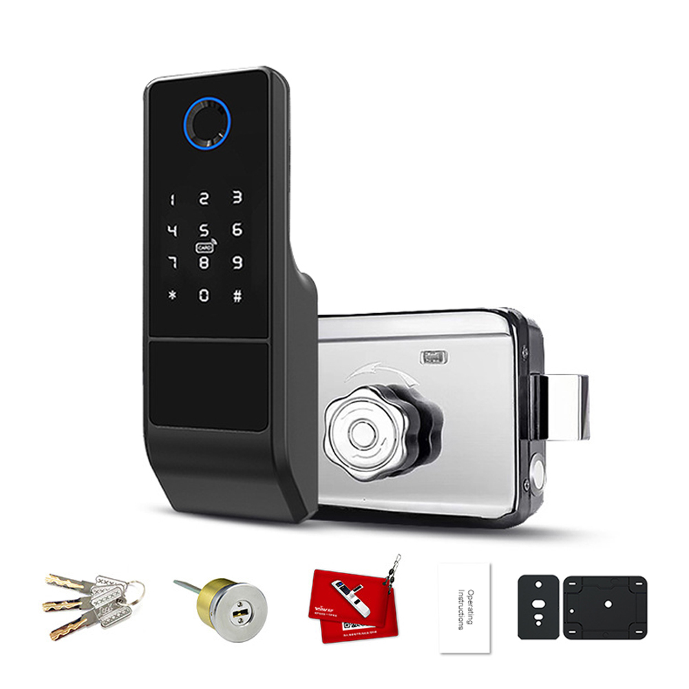 Tuya WiFi Intelligent Door Lock Home Apartment Intelligent Lock 5 In 1 Unlocking Smartphone Fingerprint Code Password Card Keys Unlocking Intelligent Home Anti-theft Securitys Lock