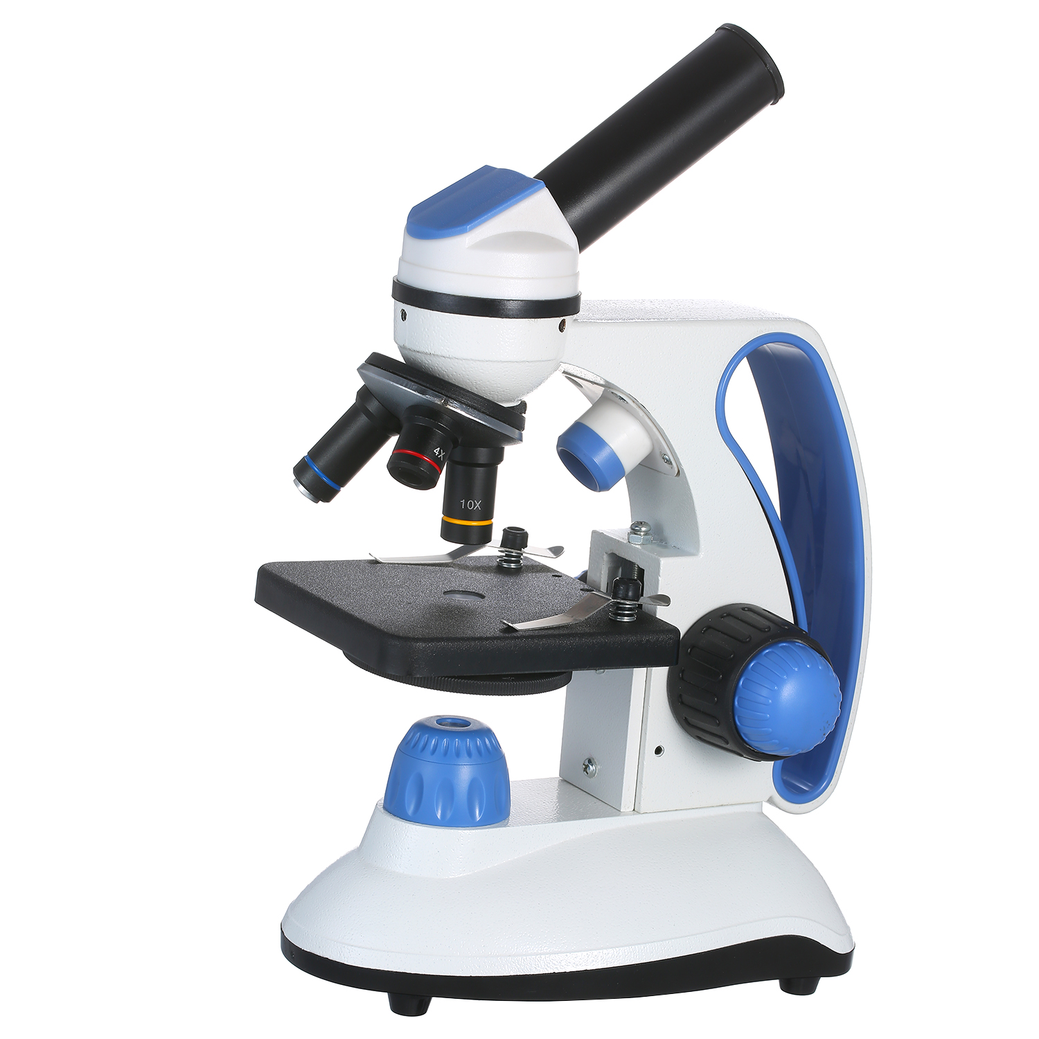 Children' s Microscope Kit 10X 25X Wide Angle Eyepiece 40X-1000X High Definition High Power Metal Biological Microscope with Light Source Children' s Educational Experiment Microscopic Magnifier 113RT