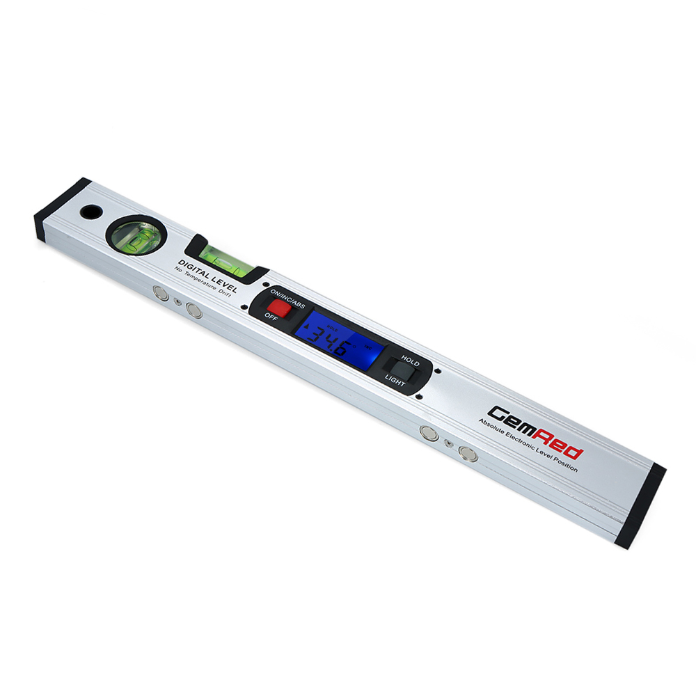 GemRed Digital Level Spirit Level Angle Finder with Magnetic 16'' Long Leveling Instrument with Vertical & Horizontal Spirit Bubble