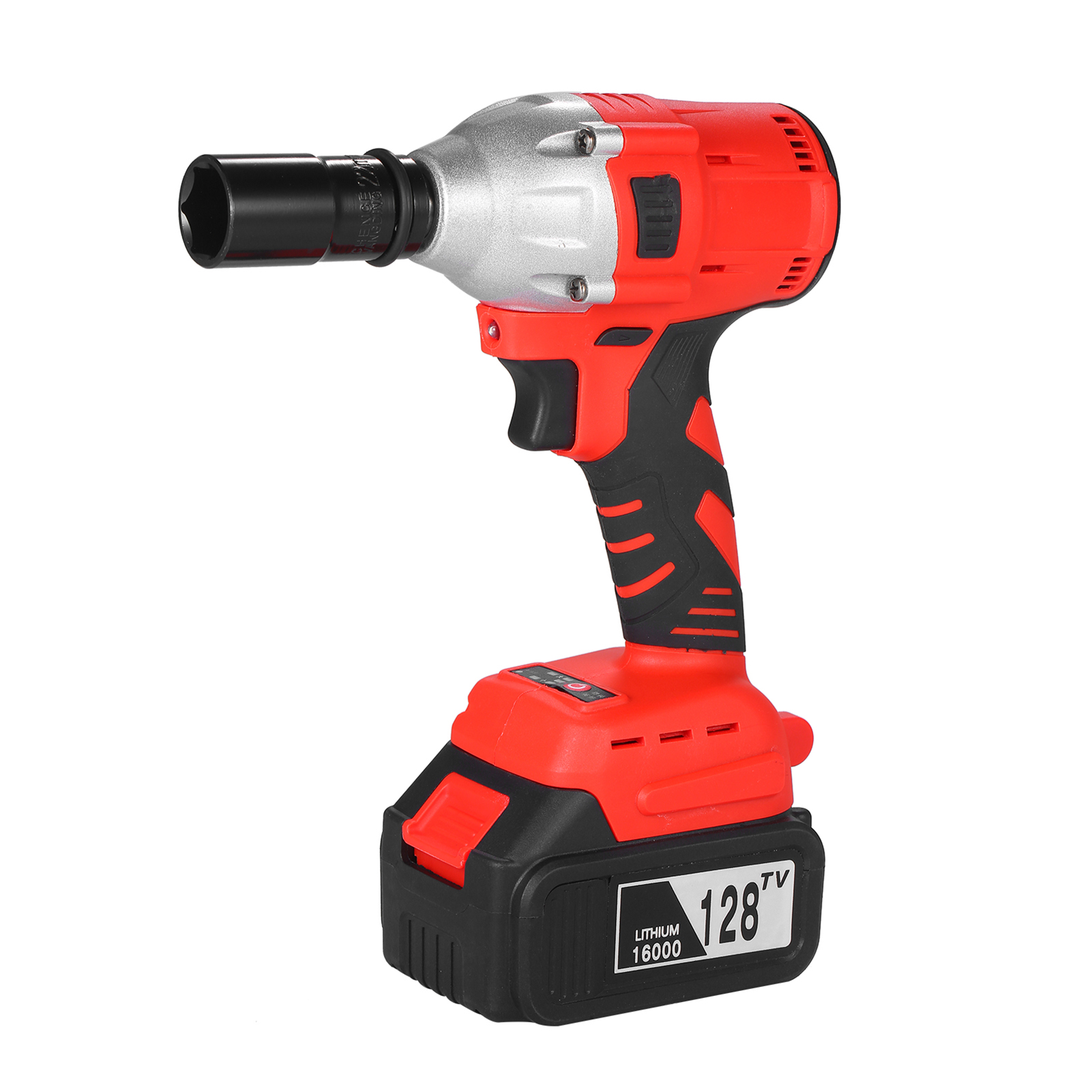 Electric Brushless Wrench 21V Cordless Impact Wrench 1/2-inch Chuck Max Torque 280N.m with 2PCS 128TV 20 cells Rechargeable Lithium Battery