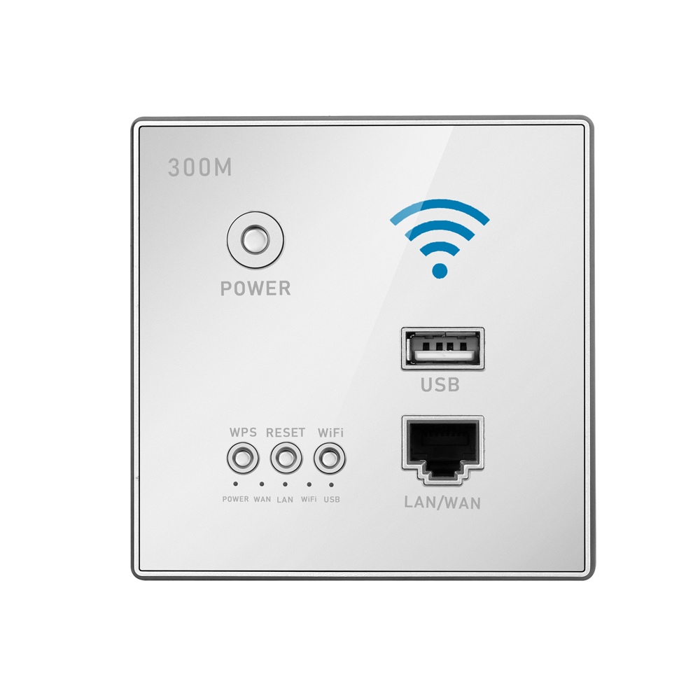 300Mbps Power AP Relay Intelligent Wireless WIFI Repeater Extender Wall Embedded 2.4GHz Router Panel