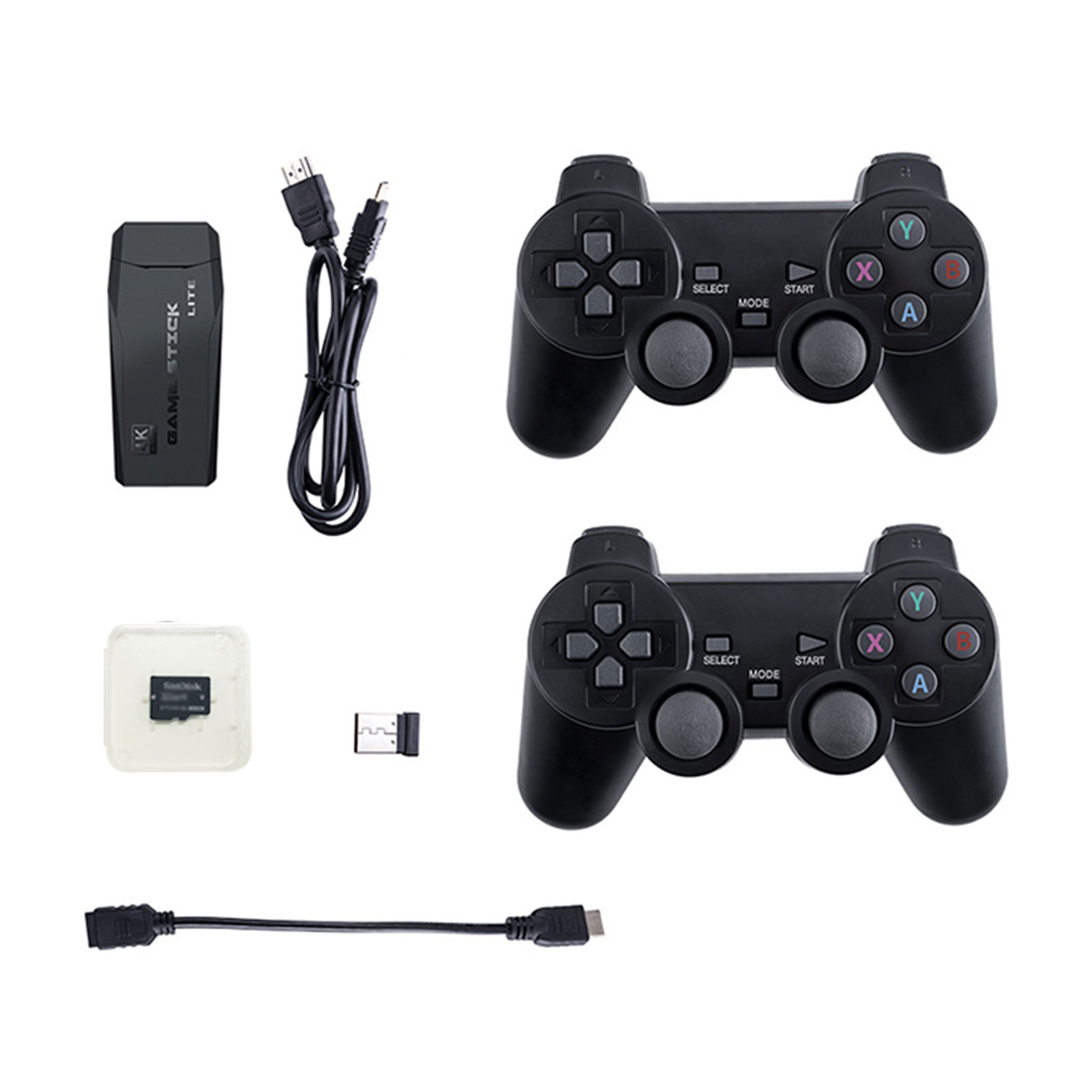 Y3 Lite Game Stick Console with Dual 2.4G Wireless Controllers Connnect TV High-definition Output with 32G Card 3000 Games