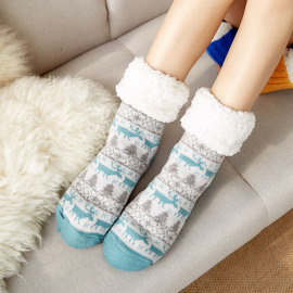 Women Winter Socks Cute Cat Paw Print Thick Warm Fluffy Fleeces for Girls  Girlfriend Home Floor Slipper Socks Loungewear