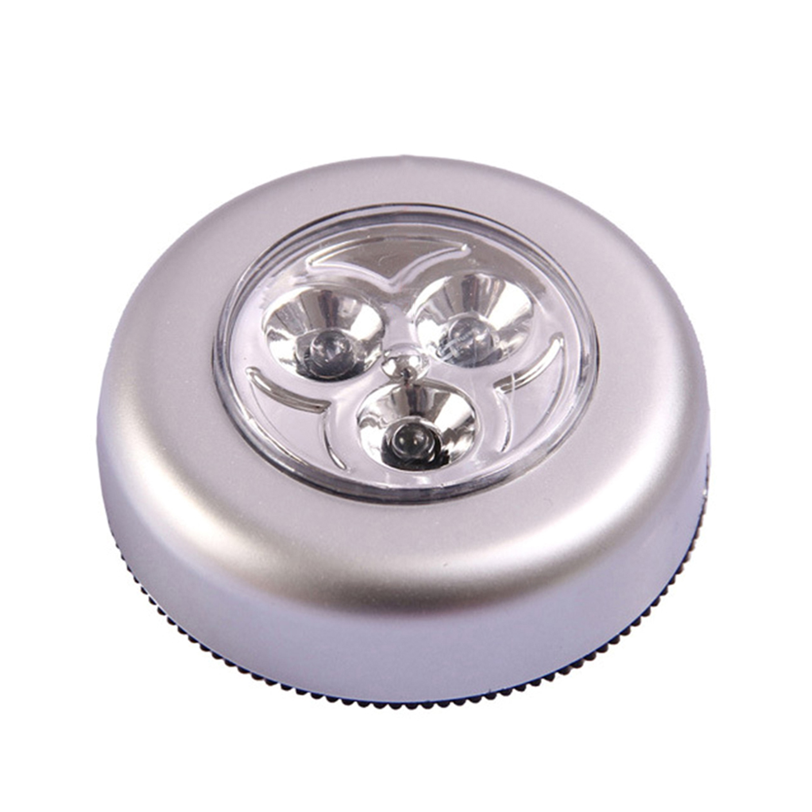 Portable Mini Round LED Bright Lights Touching Lamp Night Light Built-in 3Pcs Lights for Car Trunk/Cabinet/Cloakroom/Cupboard/Wardrobe/Kitchen