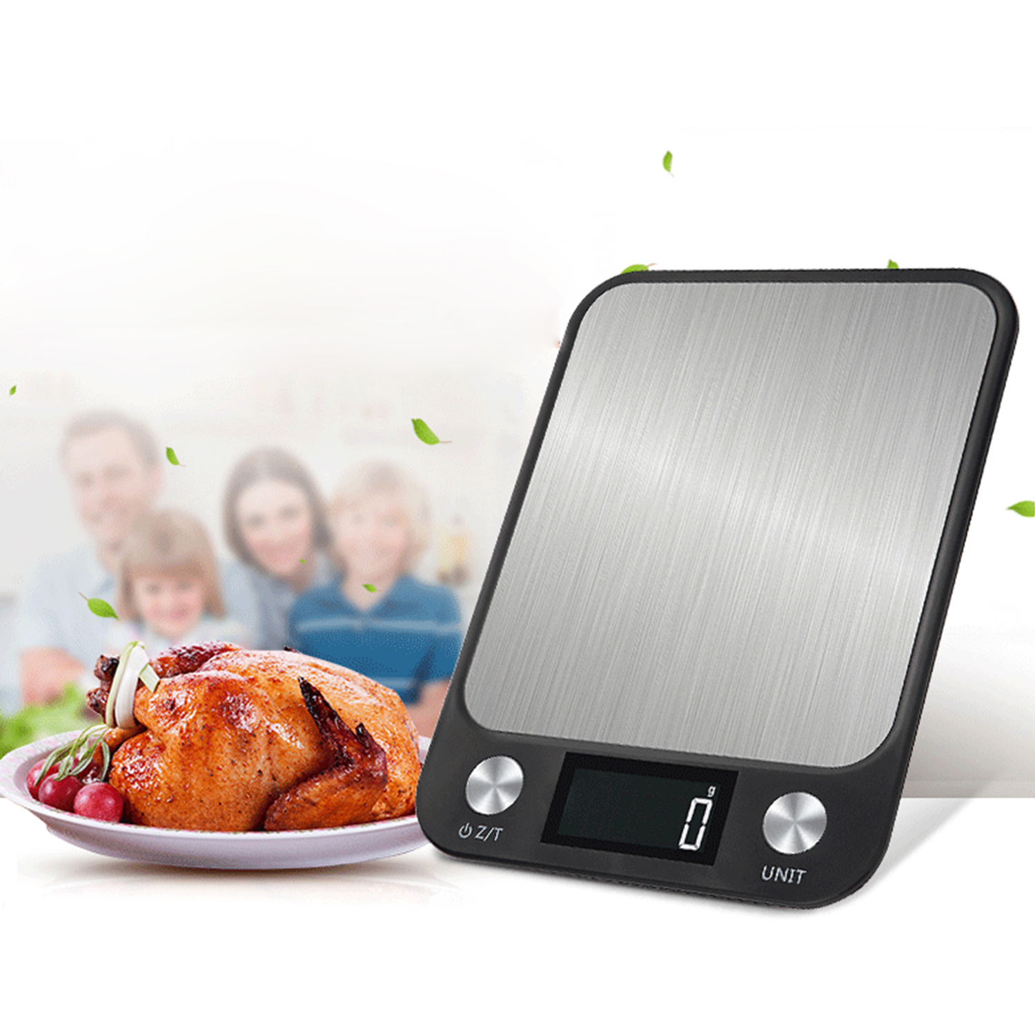 22lb Food Scale Digital Kitchen Scale LCD Display Scale Weight G OZ LB KG ML for Baking Cooking Stainless Steel Portable Food Scale 1g Precise