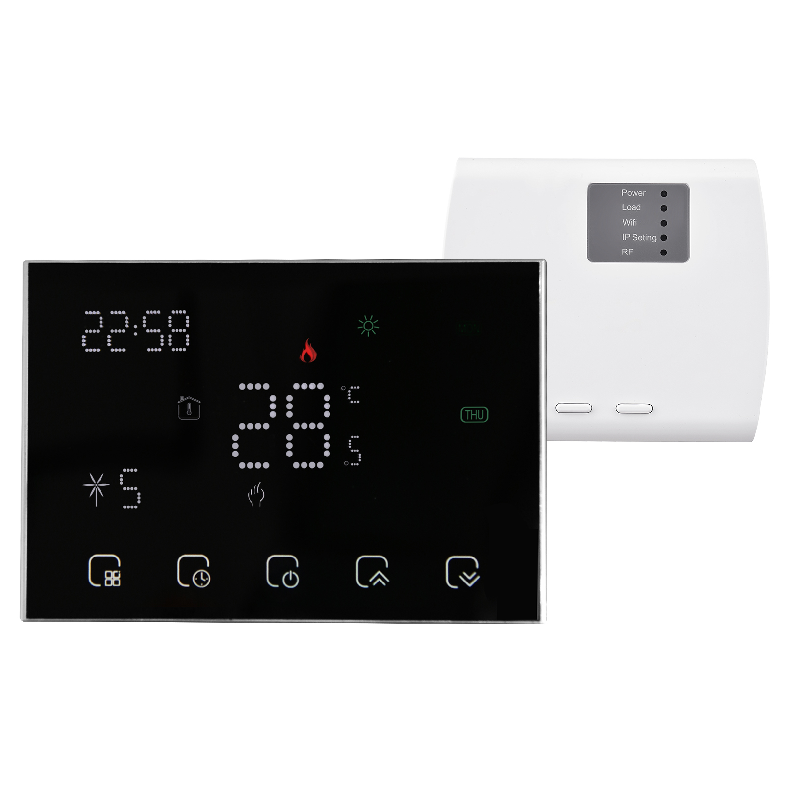 Programmable Smart Digital Thermostat Room Temperature Controller with LED Touchscreen Replacement for Google Home Alexa Home Market Factory School Office Hotel Electric Heating