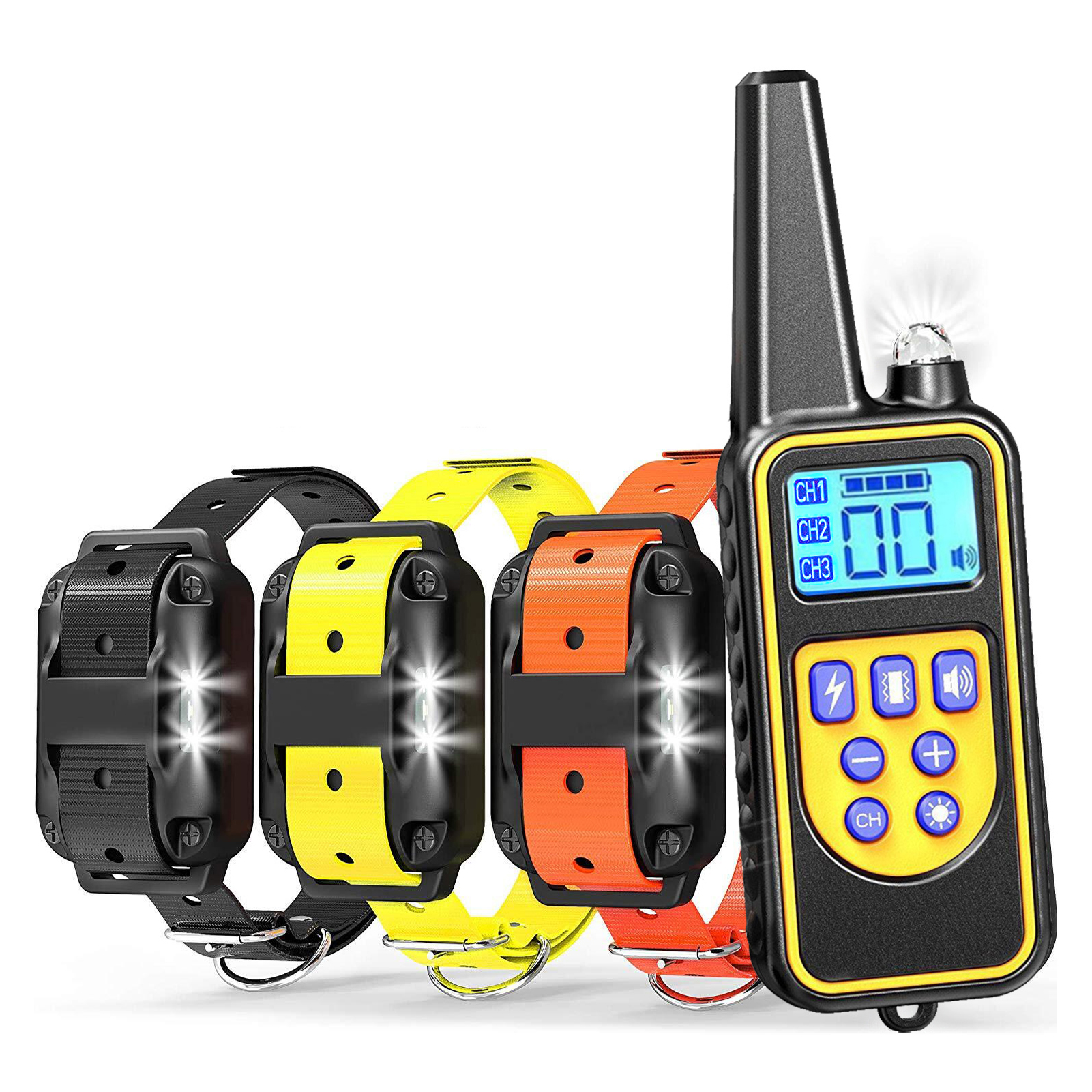 Dog Training Collar Dog Shock Collar with Remote 800 Meters Range Waterproof Rechargeable 1-99 Vibration No Harm Fast Training Effect for Small Medium Large Dogs