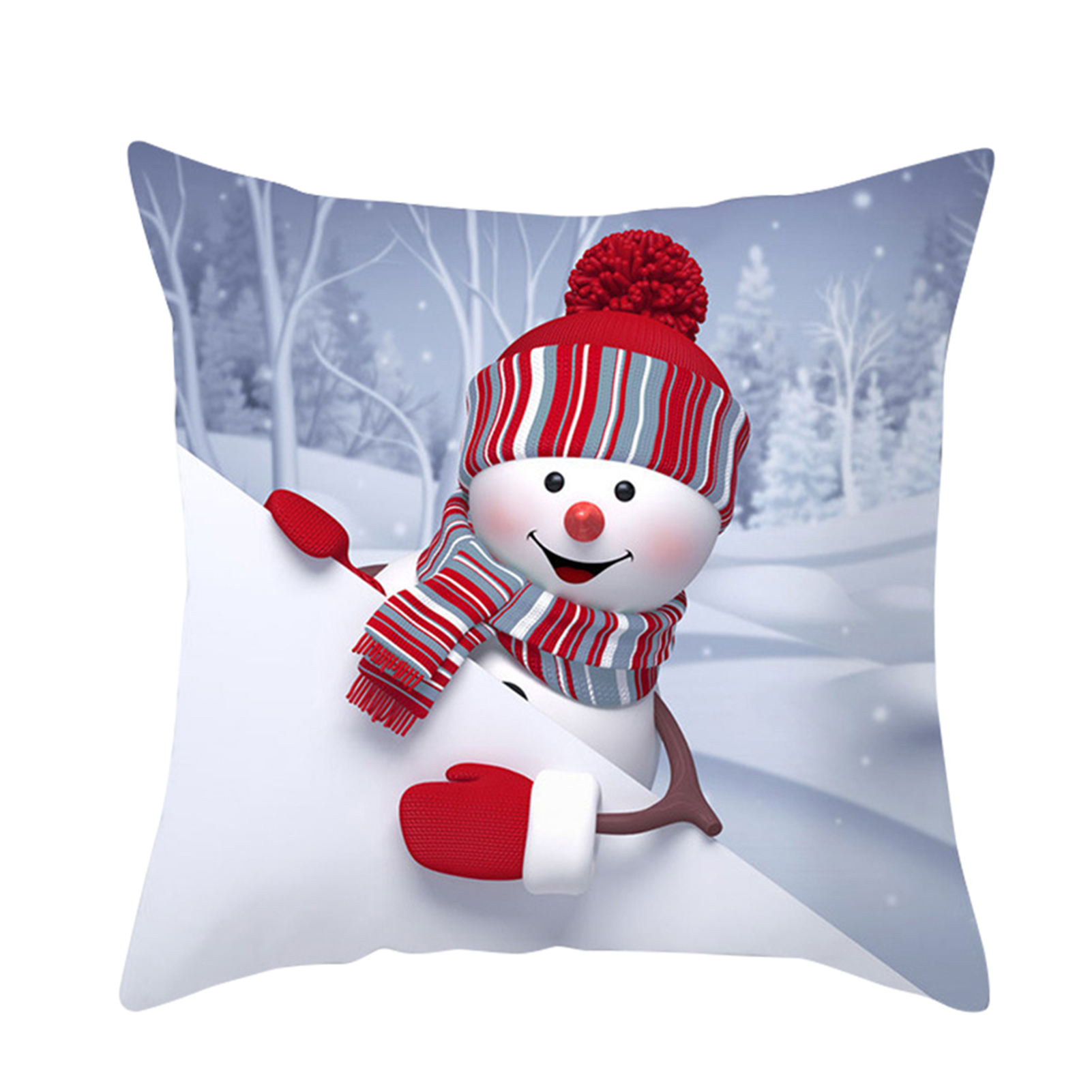 Christmas Snowman Pillowcase Cover Home Decor Sofa Cushion Cover 450*450mm