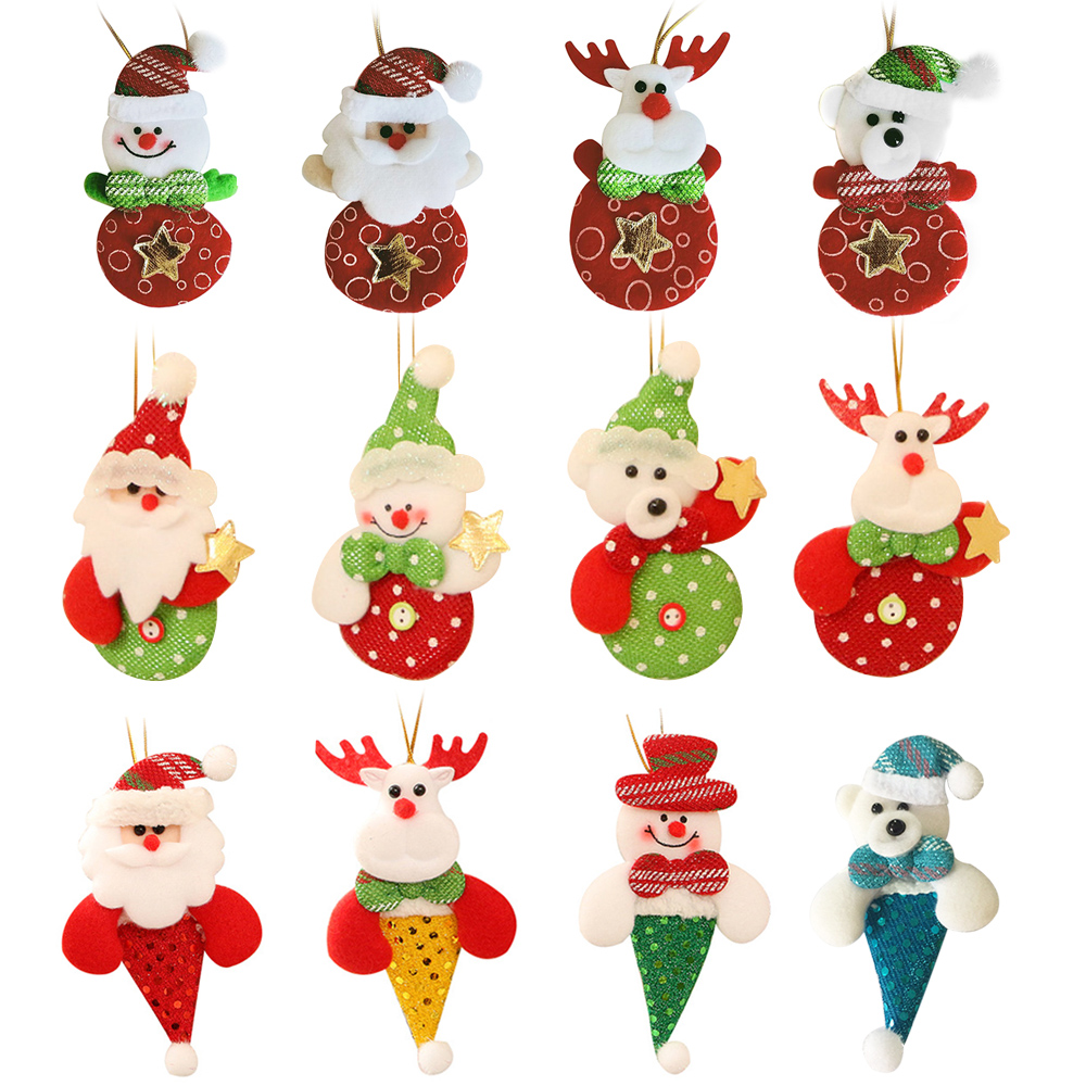 Christmas Decorations, Santa Claus, Snowman, Elk, Bear Doll Pendant Christmas Festival Family Party Atmosphere Dress Up Props