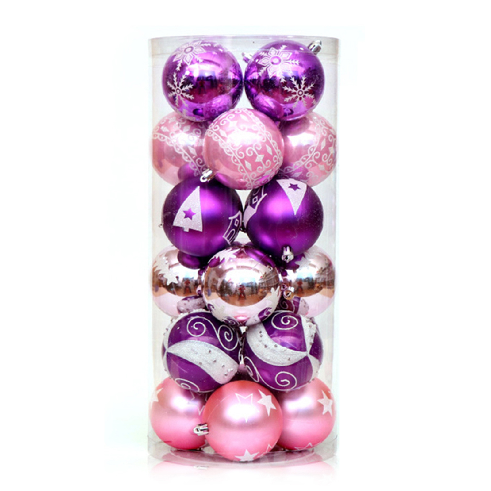 Christmas Hanging Ball Painted Ball 6cm 24PCS for Xmas Ornaments Christmas Tree Decoration Deco Home Party Daily Use Present Gift Festival Holiday Housewarming Portable