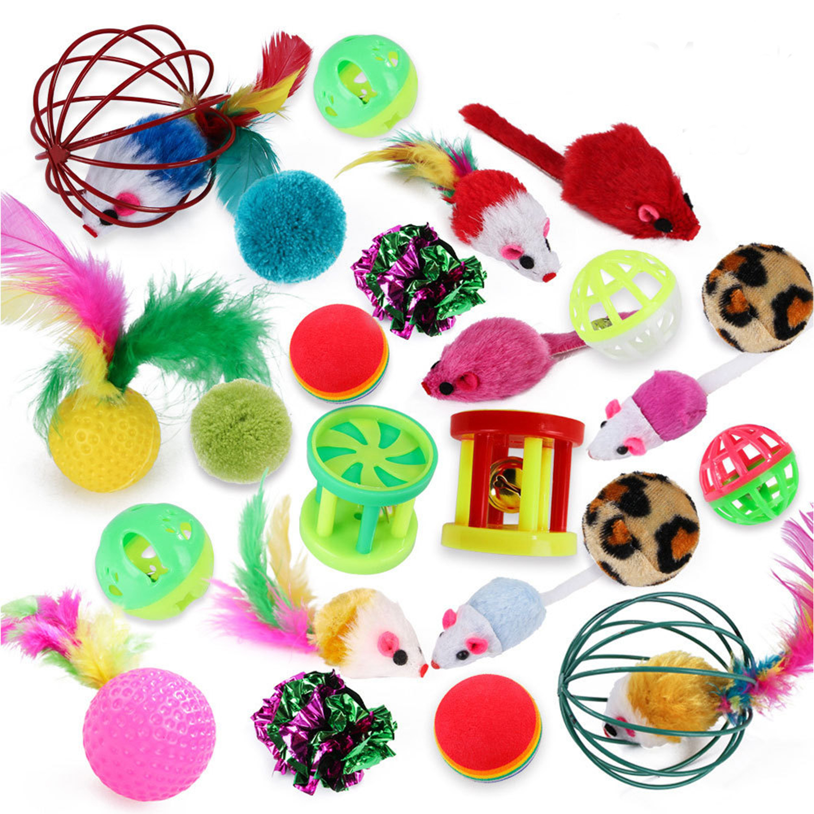 Cat Toy Interactive Cat Toys 24PCS Variety Pack Set Having Fun Exercise Playing Toy for Pet Cat