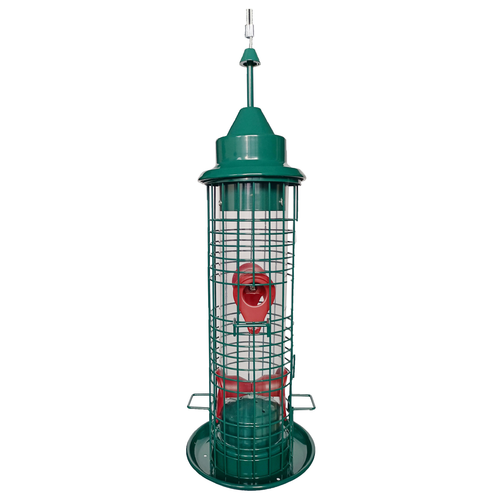 Bird Feeder Hanging Bird Feeder Squirrel Proof Metal Bird Feeder with 4 Feeding Ports for Outside Garden Yard