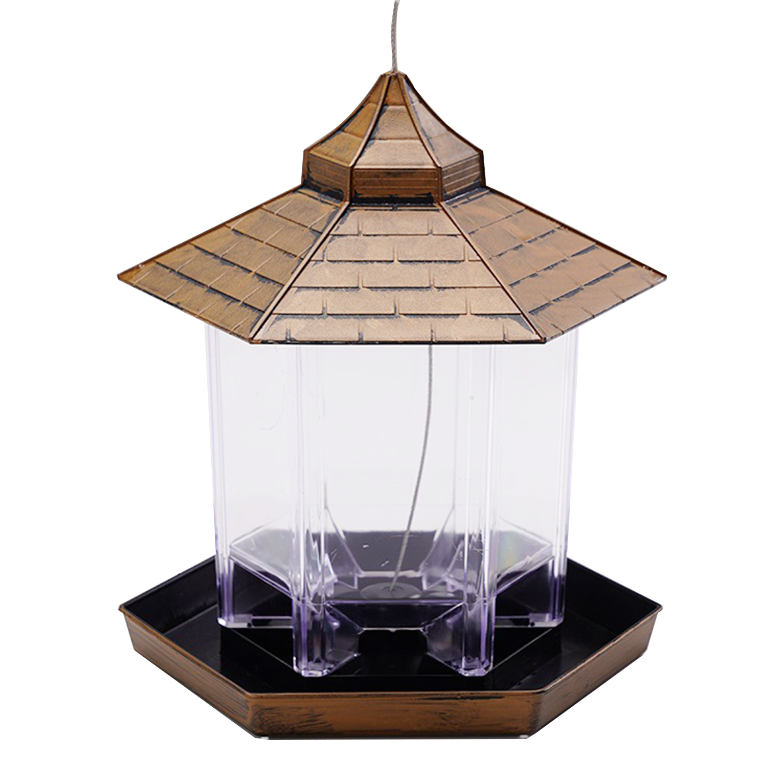 Bird Feeder Hanging Bird Feeder Hexagon Shaped Waterproof for Attracting Birds Garden Decoration