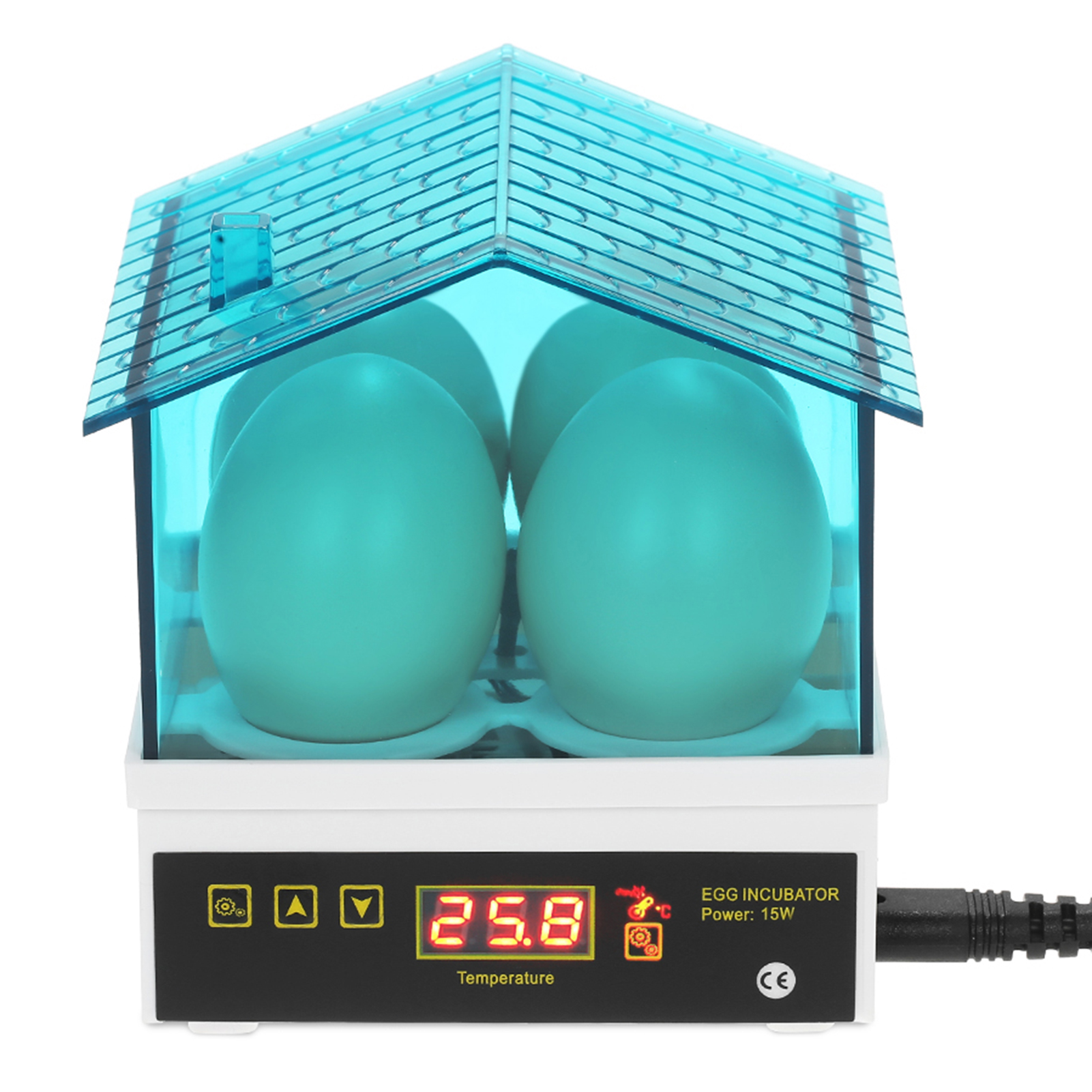 4-Eggs Household Mini Intelligent Automatic Egg Incubator Temperature Control Hatcher for Hatching Chicken Duck Bird Quail Poultry AC110V US Plug