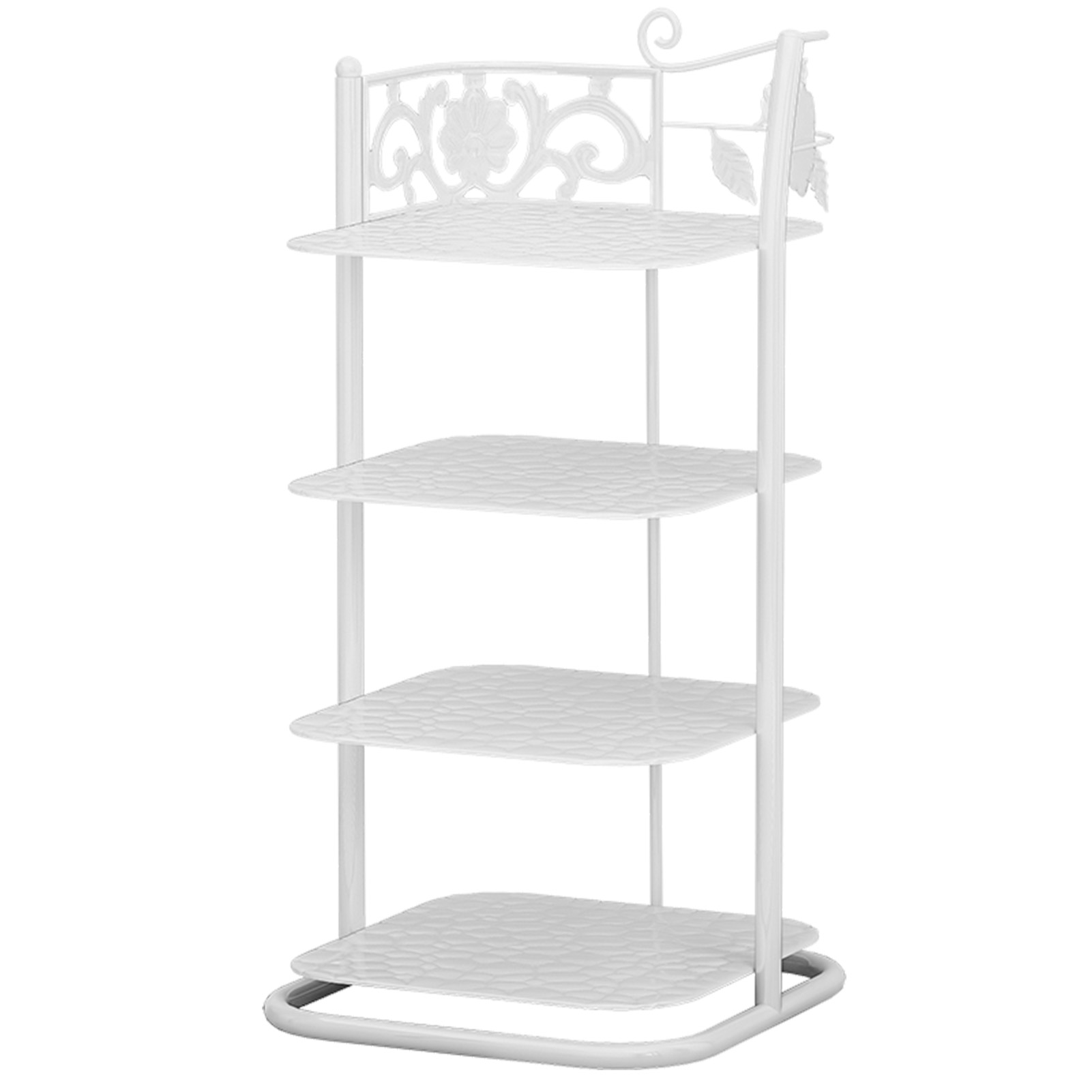 Multifunctional 4-layer Shoe Rack Shoe Shelf Iron Shoe Cabinet Space Saving Flower Rack Household Dormitory Balcony Bathroom Storage Rack White