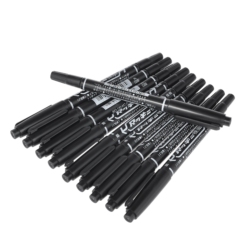 10Pcs Double-headed Tattoo Skin Marker Pen Tattooing Piercing Marking Pen for Permanent Tattoo Tool