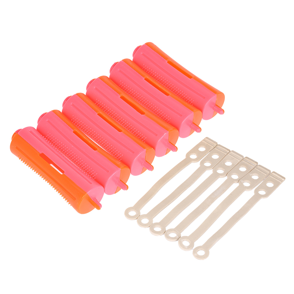 6 Pieces Salon Cold Wave Rods Hair Roller With Rubber Band Curling Curler Perms Hairdressing Styling Tool for Girls Women Hair DIY