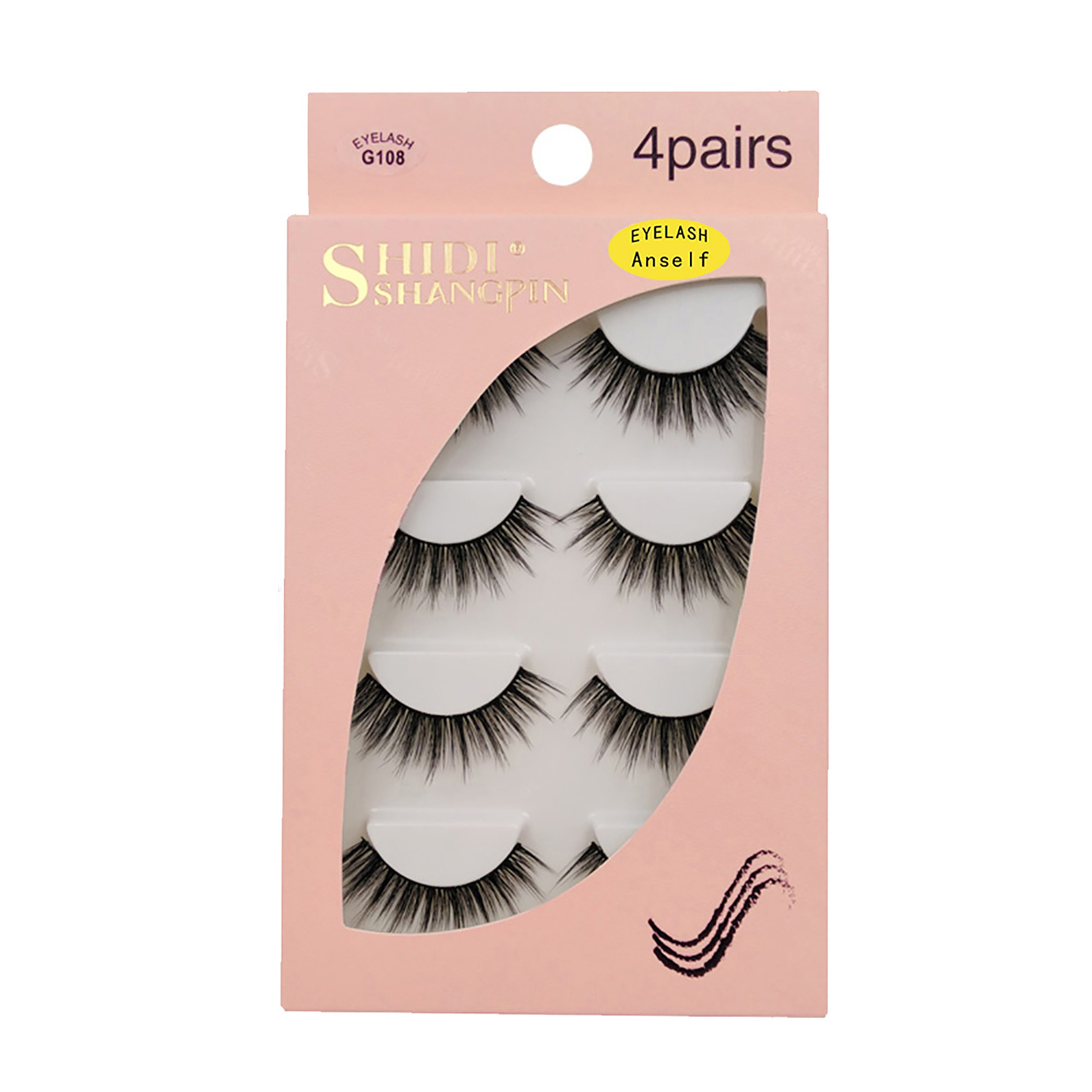 Anself SHIDISHANGPIN 4 Pairs 3D Fake Eyelashes False Eyelashes for Eye Makeup Natural Long Thick Lashes