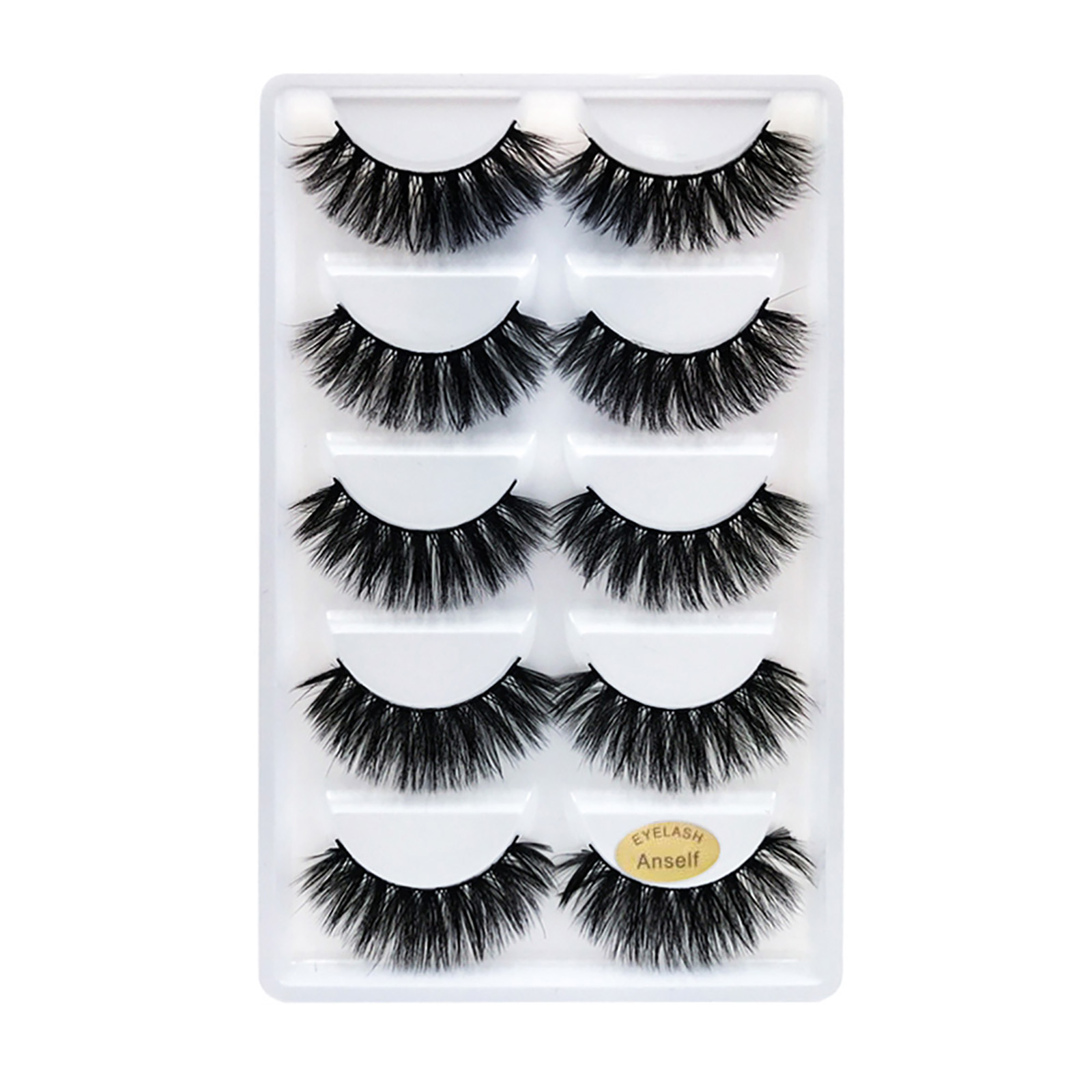 5 Pairs 3D False Lashes Fake Eyelashes Invisible Band Natural Long Thick Crisscross Black Eyelash Full Strip Reusable