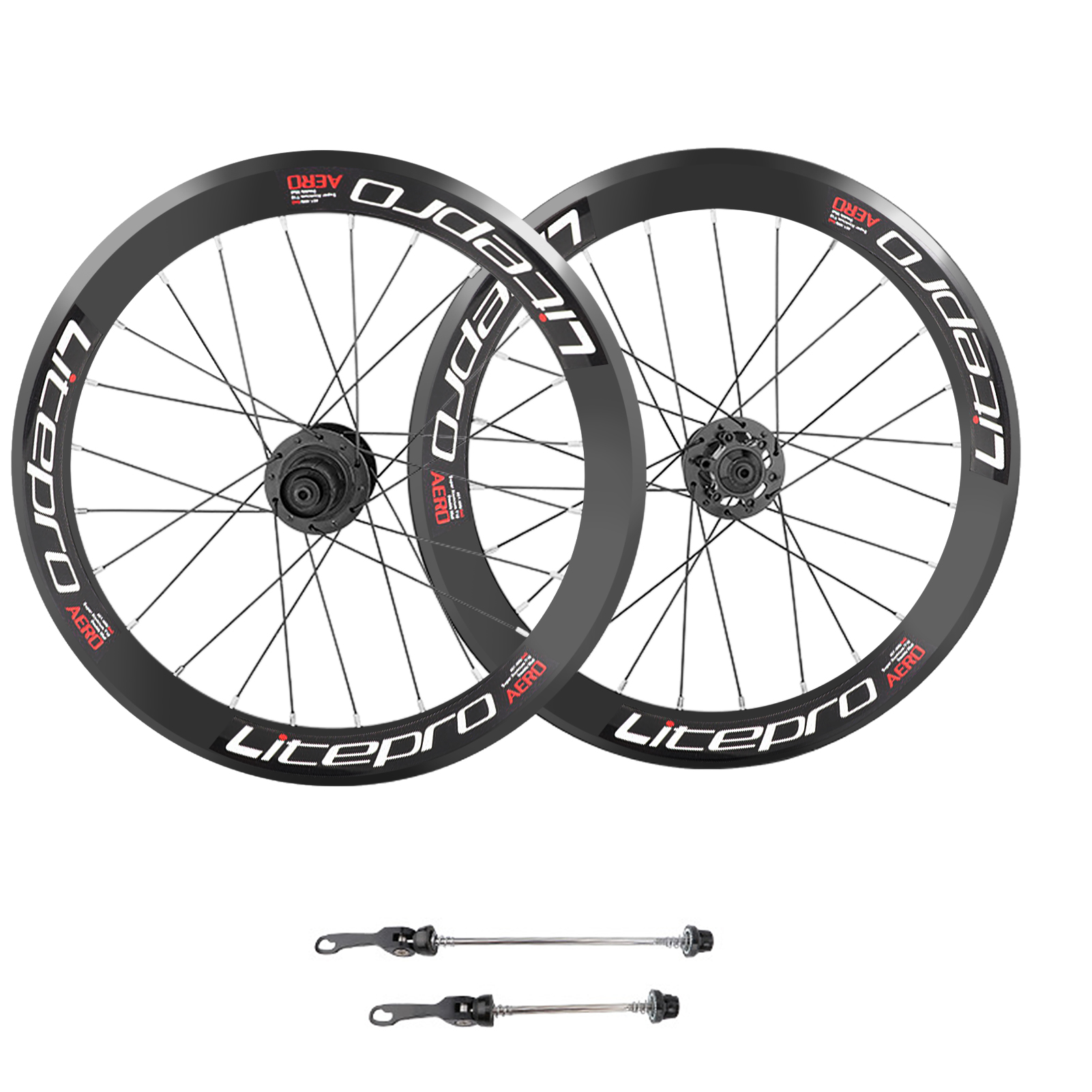 Front Rear Bicycle Wheelset with Front Rear Quick Release Skewer 451mm 100/135mm