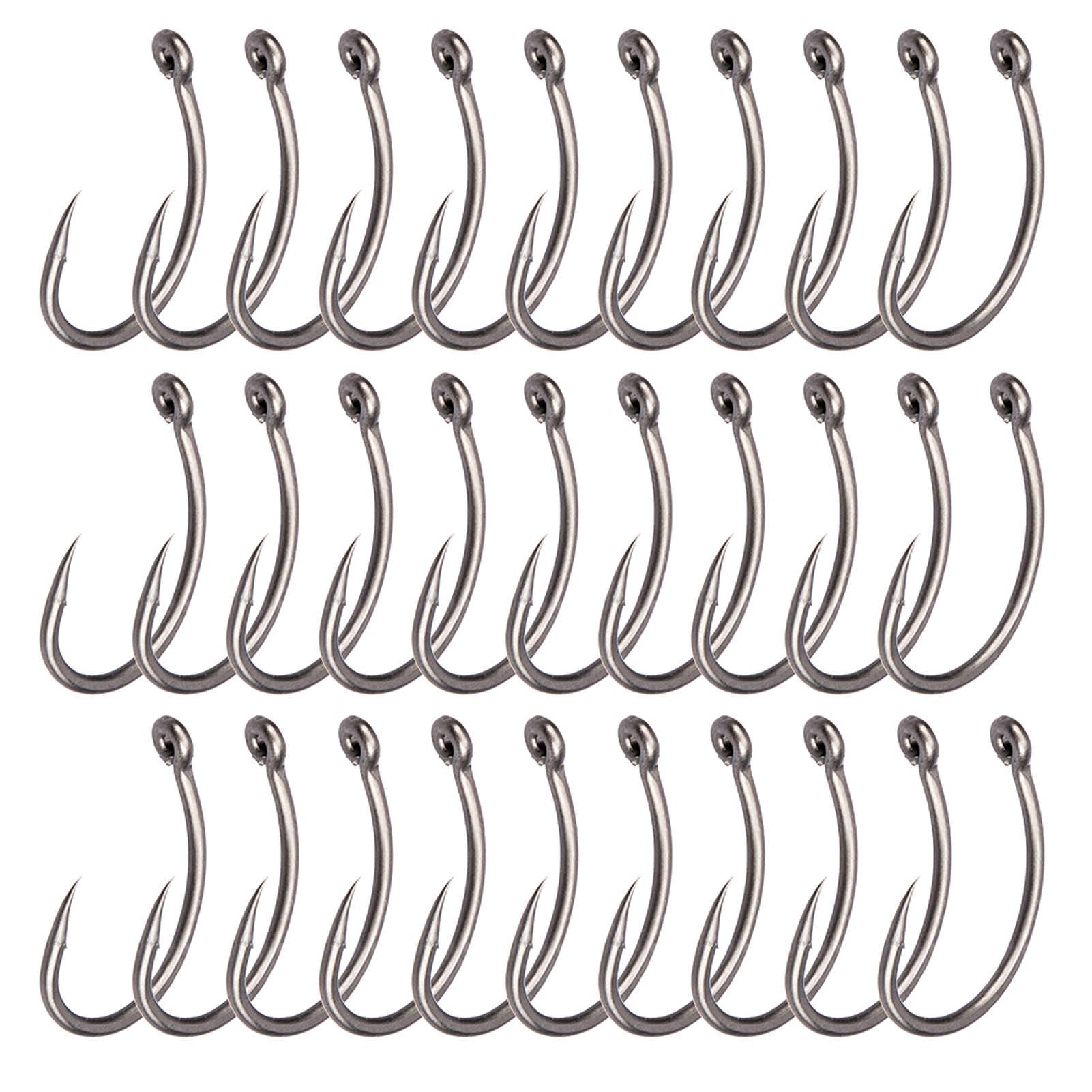 30Pcs 6#/8#/10# Curve Hooks PEFT Barbed Fishhooks Carp Fishing Hooks Fishing Tackle Accessories