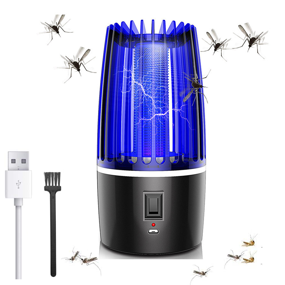 UV Electric USB Rechargeable 2-in-1 Mosquito Trap Zapper Lamp Night Light with 4000mAh Battery