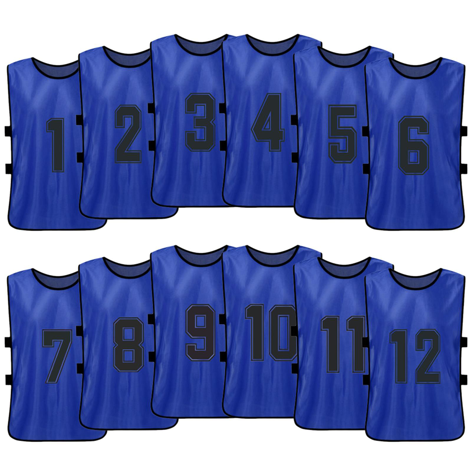 Machine Washable Sports Training Jerseys Bibs. Numbered Front and Back  Pinnies for Game Play. Comfortable Polyester Vests