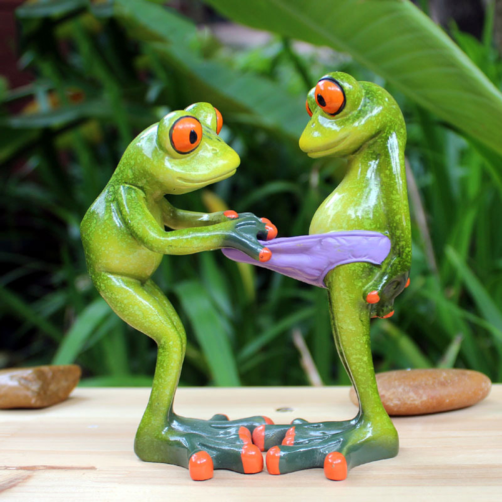 3D Creative Status Funny Interesting Decoration Ornament Green Figurine Cute Birthday Gift Moral Integrity Frogs