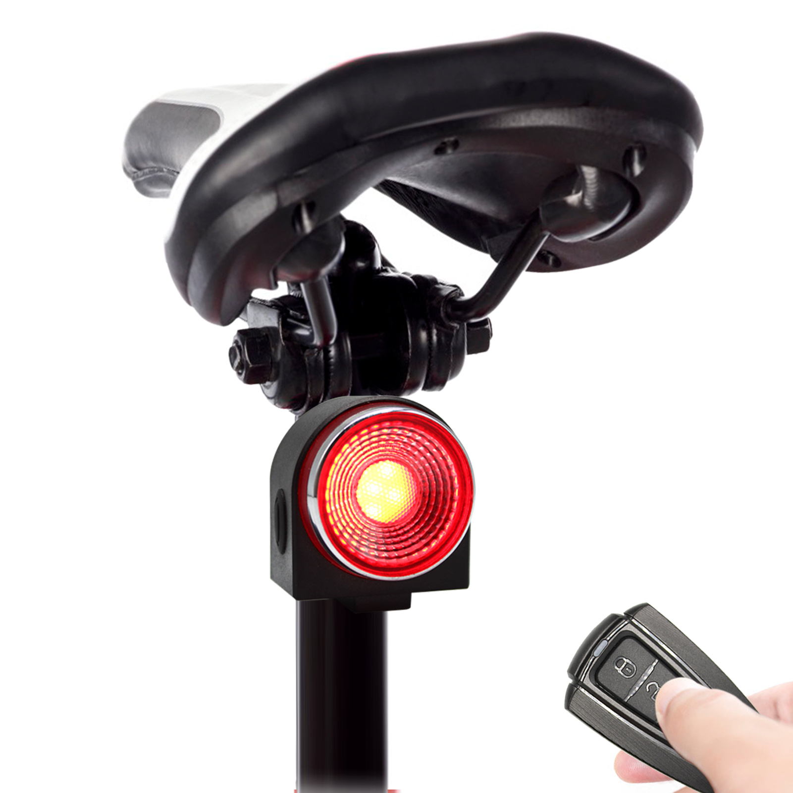 Anti-theft Bike Alarm Rear Light Wireless Remote Control Bicycle Taillight Waterproof Smart Cycling Light