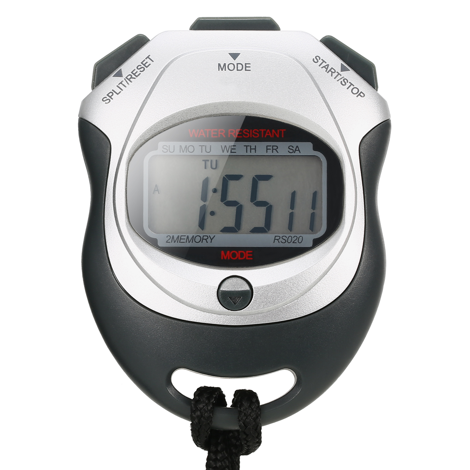 Waterproof Stopwatch Digital Handheld LCD Timer Chronograph Sports Counter with Strap for Swimming Running Football Training