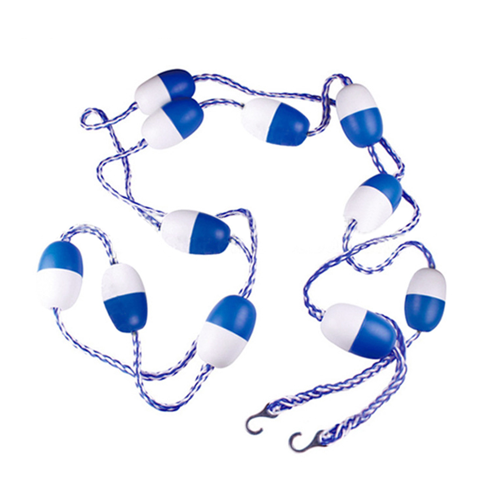 5m / 16.4 ft Pool Safety Float Lines Blue and White Divider Rope Pool Rope Floating Cordon Pool Safety Divider Lane Line with Floats Hooks Swim Lane Floating Rope Swimming Pool Divider Lane Rope Pool 