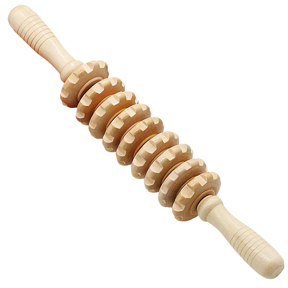 Wood Massager Roller Handheld Massage Trigger Point Muscle Release Roller Stick Massager