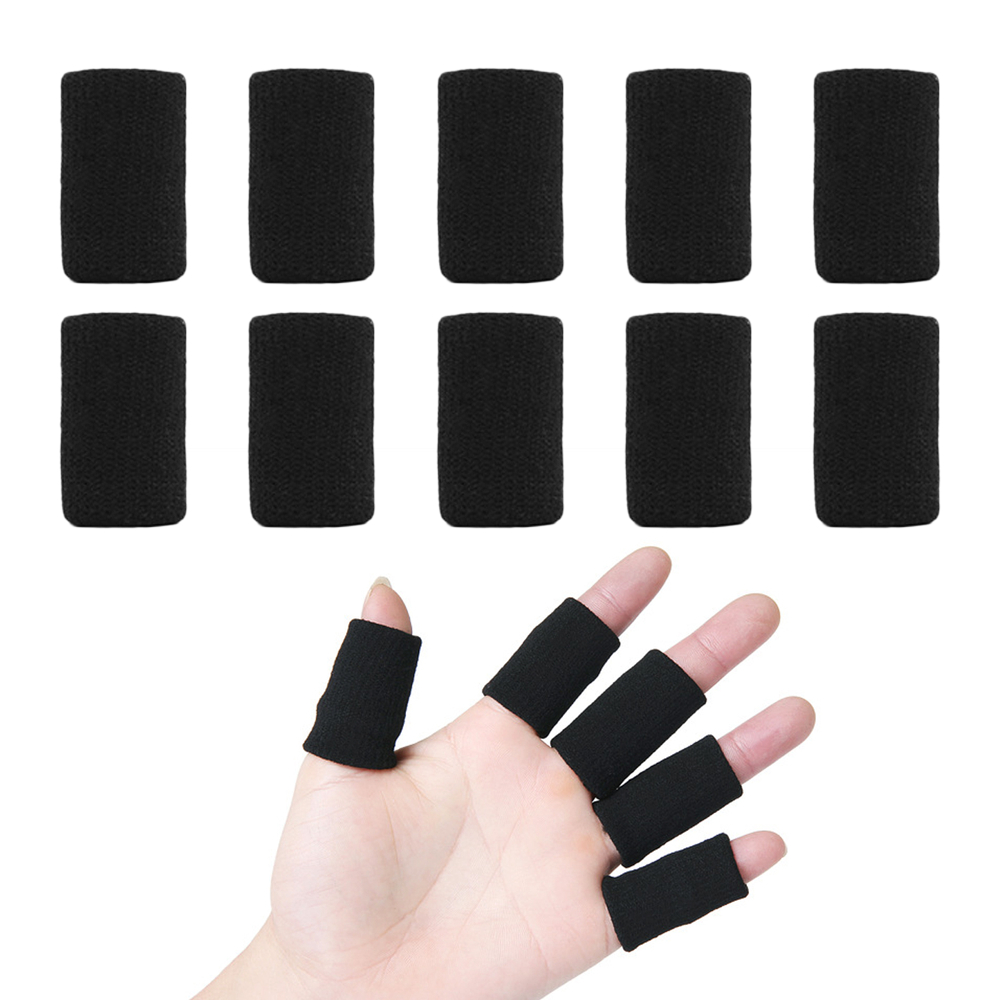 10 Pieces Finger Sleeves Sports Elastic Finger Sleeves Support Thumb Brace Protector Breathable Elastic Finger Tape