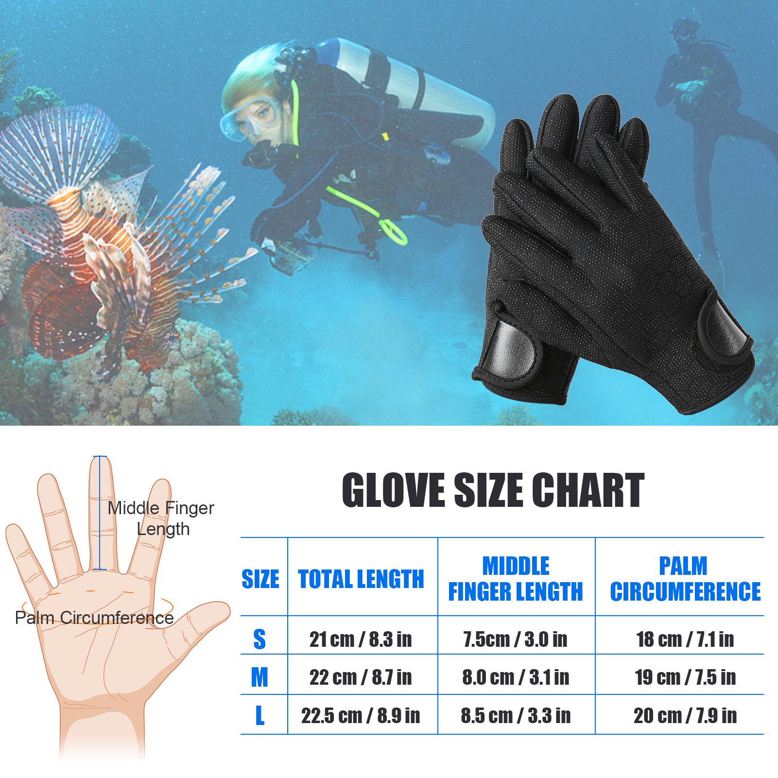 Leezo Women Men Swim Diving Gloves Neoprene Anti-slip Warm Wetsuit Gloves Swimming Snorkeling Surfing Gloves For All Water Activities,Non-slip Gloves 