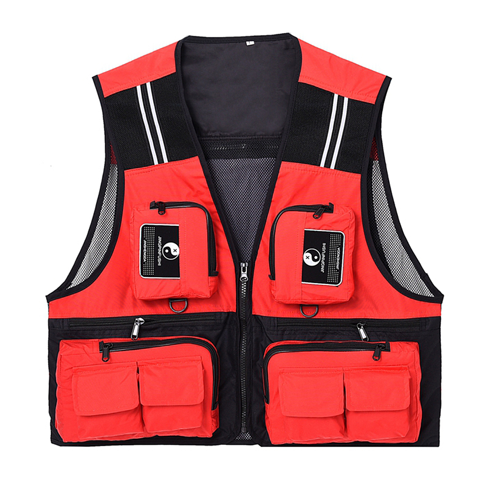 Lixada Outdoor Fishing Waistcoat Sleeveless Mesh Fishing Jacket Multi-pockets Breathable Photography Hunting Fishing Climbing Vest for Men