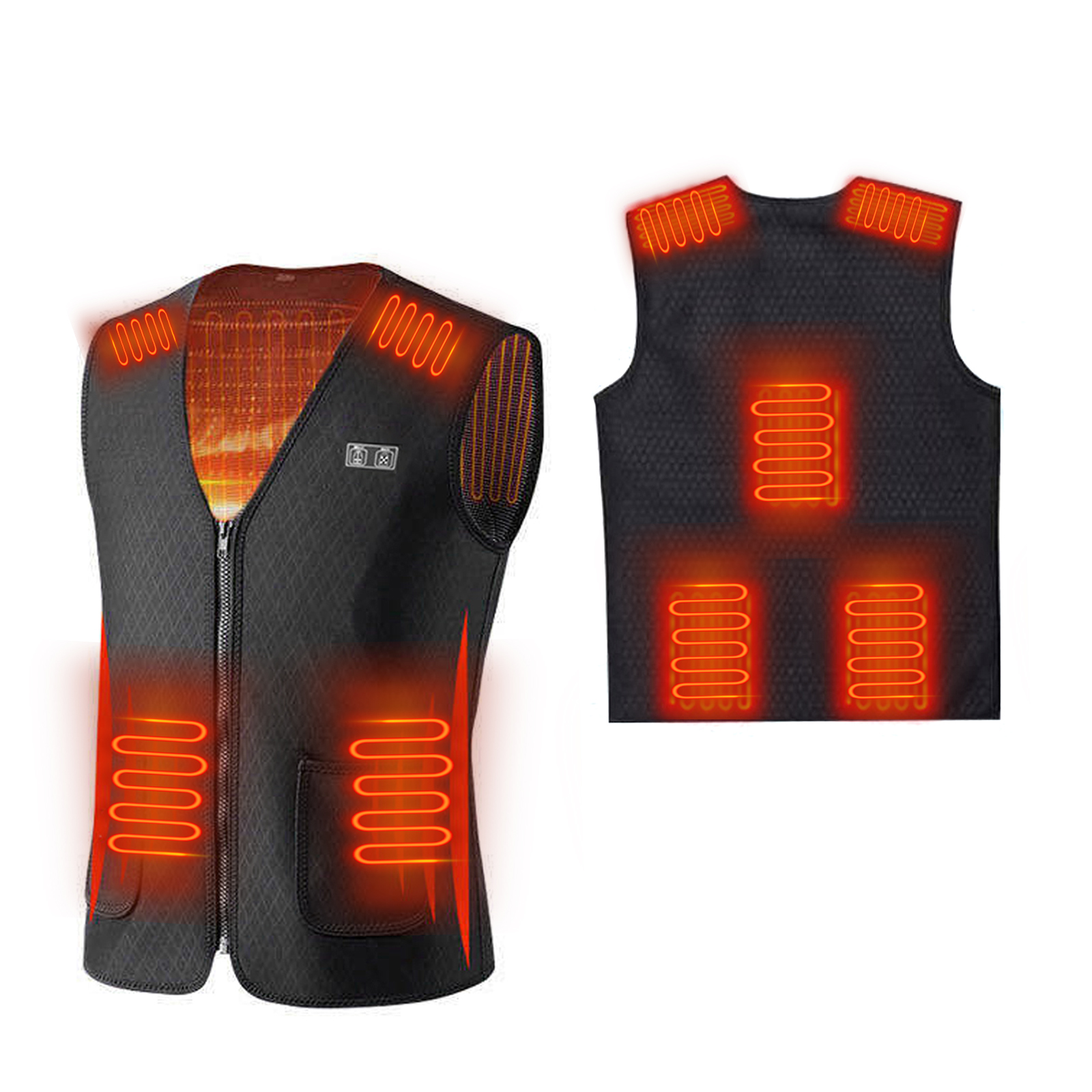 Winter Outdoor Electric Heated Vest Electric Self-heating Vest Warm And Warm Waist Protections Middle Aged And Old People Men's And Women's Clothes Thermal Clothing