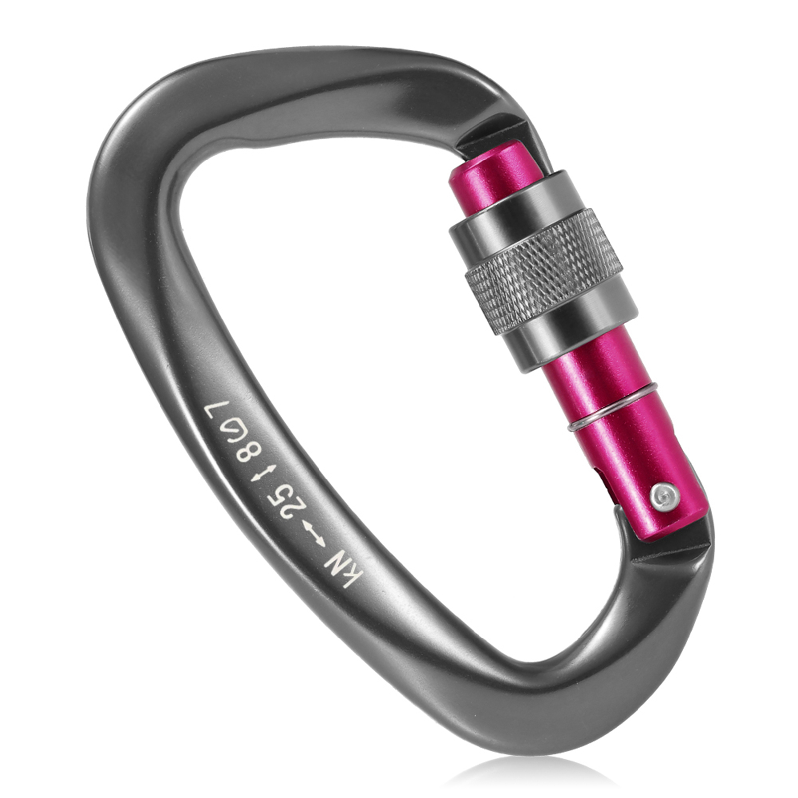 25KN Screw Locking Gate Carabiner Heavy Duty D-shape Buckle Pack D-ring Carabiner Climbing Rappelling Canyoning Hammock Locking Clip