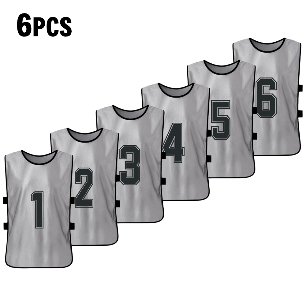 6 PCS Adults Basketball Pinnies Quick Drying Basketball Jerseys Soccer Football Team Scrimmage Practice Vest