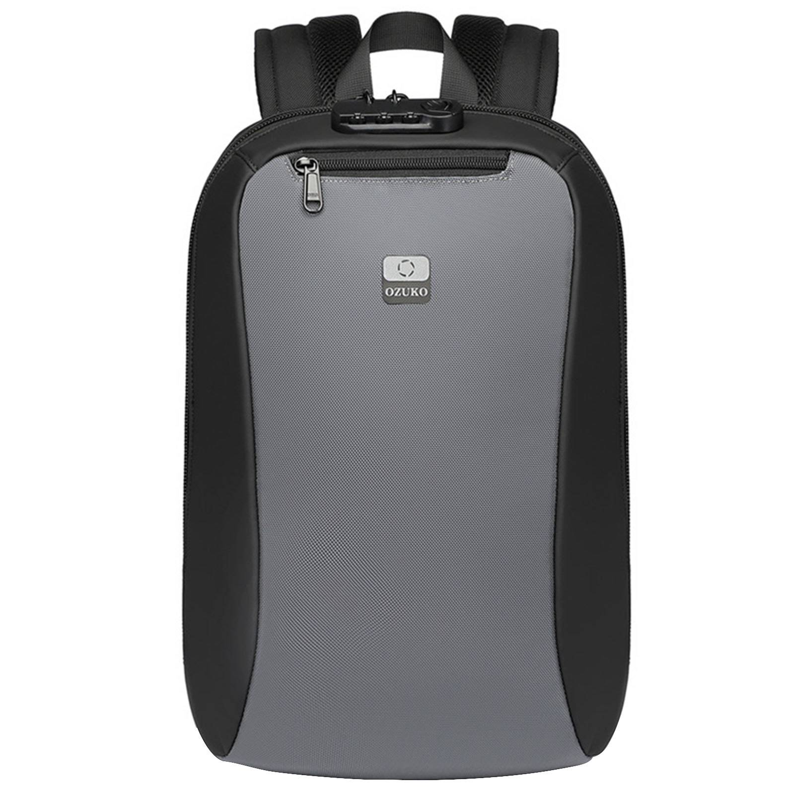 OZUKO Business Commuter Casual Waterproof Backpack Large Capacity Laptop Backpack Luggage Box Belt Reflective LOGO Coded Lock