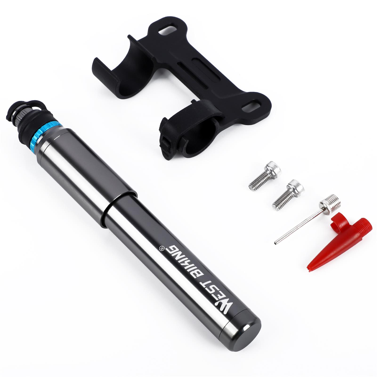 Bicycle Pump 150PSI Bike Air Pump Presta & Schrader Valves Tire Tube Inflator with Multifunction Ball Needle Bike Tire Pump Cycling Air Inflator