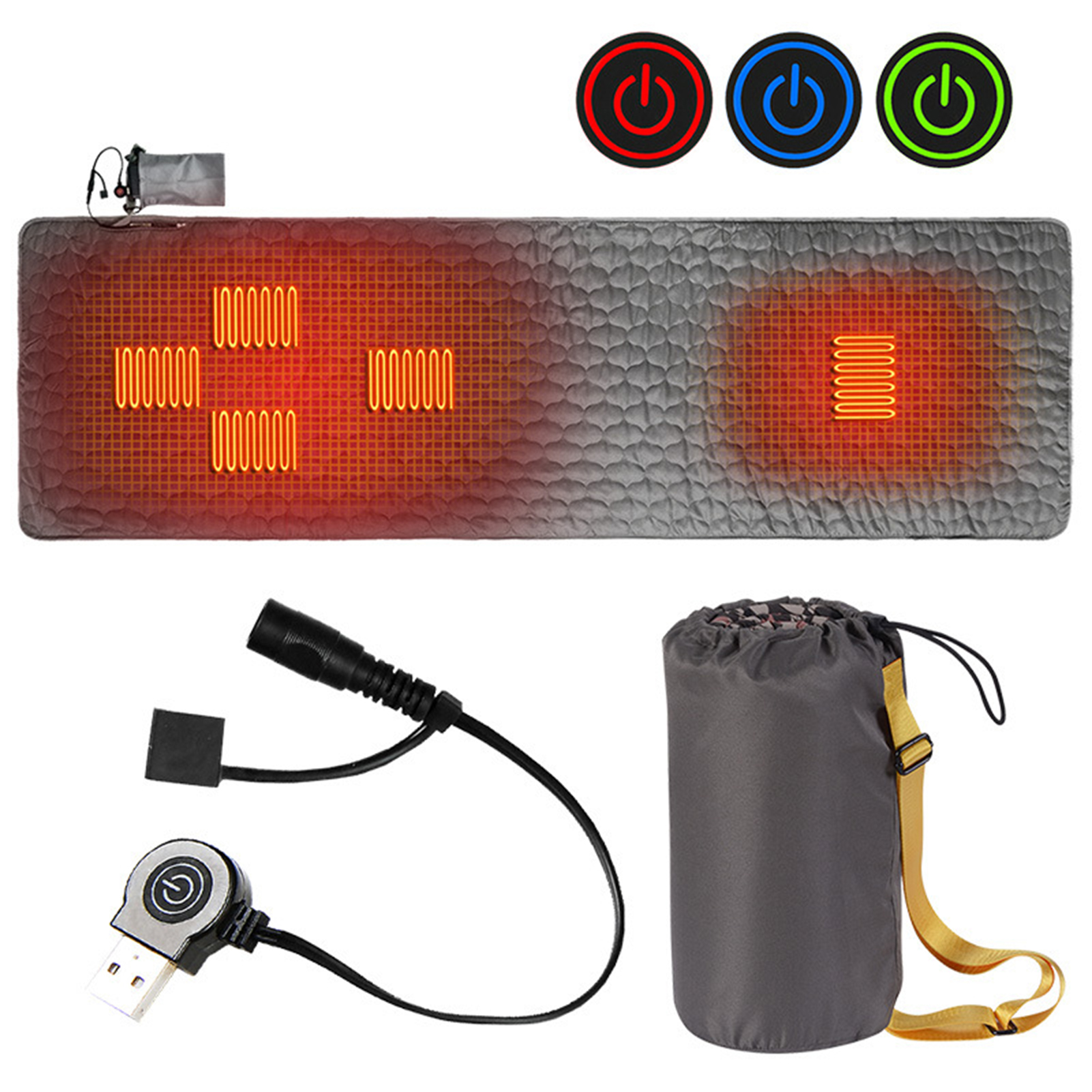 Outdoor USB Heating Sleeping Mat Insulation Camping Heated Sleeping Mattress Sleeping Bag Mattress