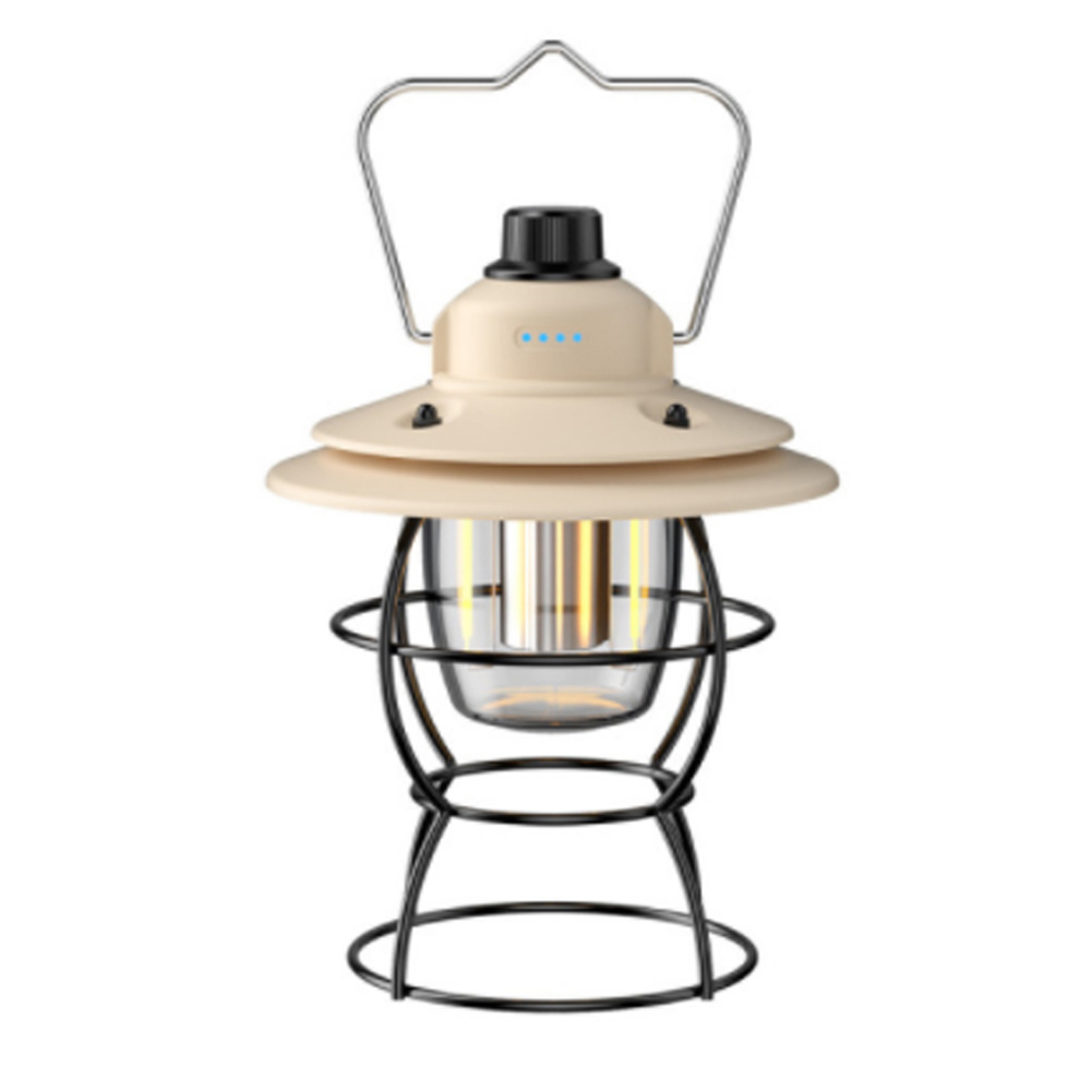 USB Recharging Light Retro Campsite Lantern Outdoor Camping Hiking Tent Night Light Lamp Stepless Dimming Three Light Modes Adjustable