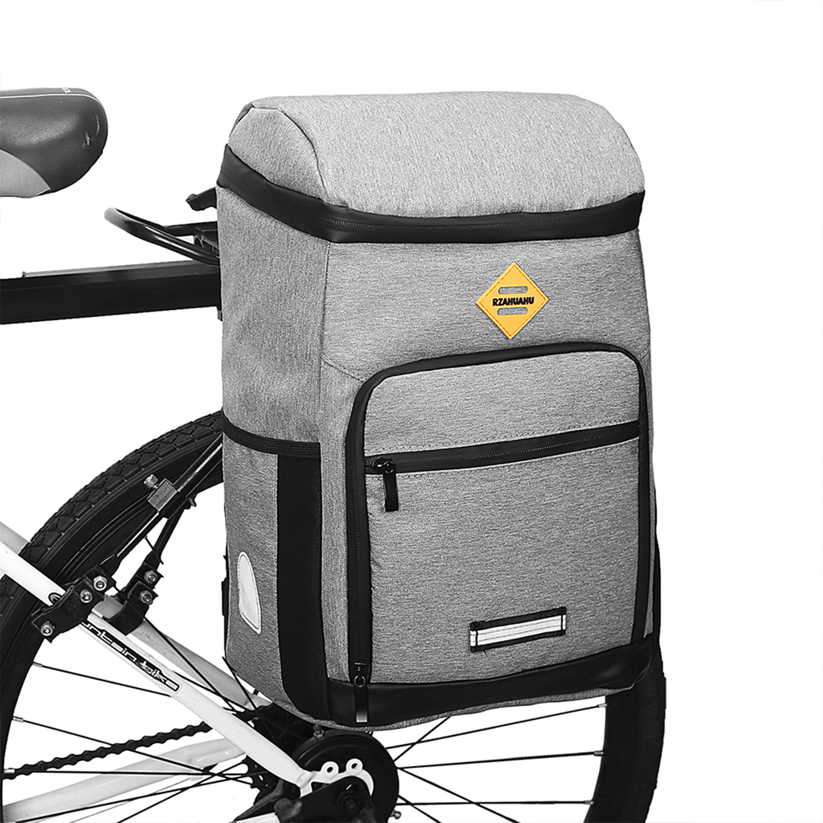 3-In-1 Bicycle Insulation Bag Reflective Rear Rack Pannier Water-repellent Bike Shoulder Backpack