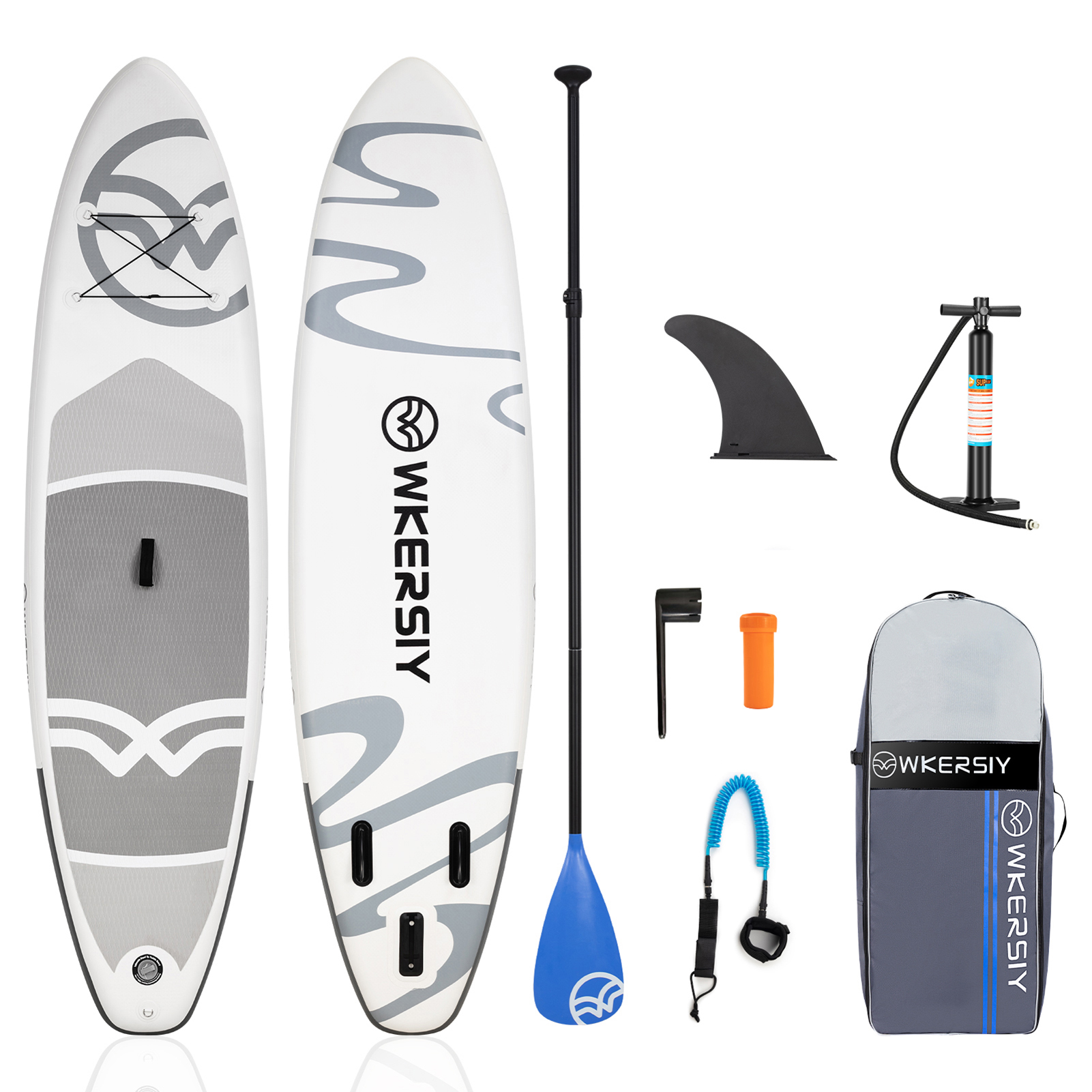 Inflatable Stand Up Paddle Board Non-Slip SUP for All Skill Levels Surf Board with Air Pump Carry Bag Leash Standing Boat for Youth & Adult